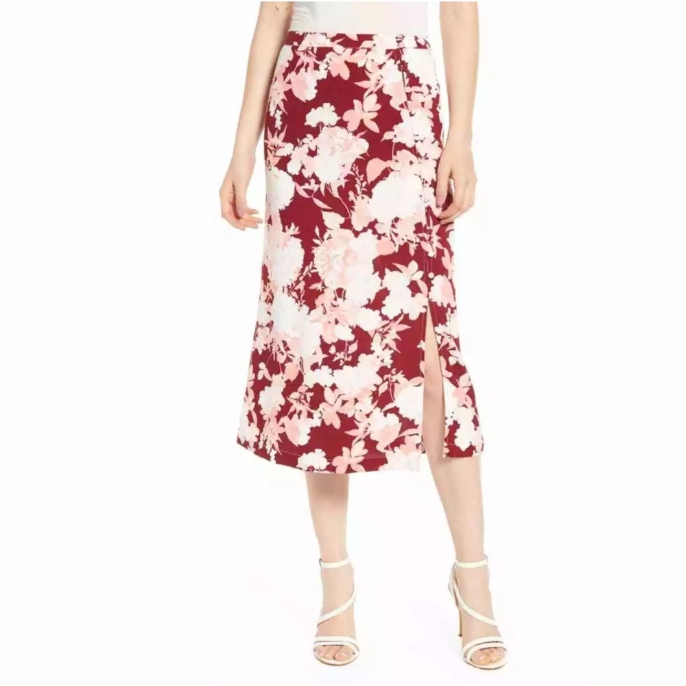 Chelsea28 Nordstrom Floral Print Midi Skirt
